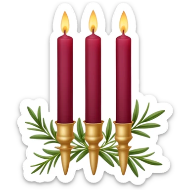 taper candles with herbs Burgundy sticker