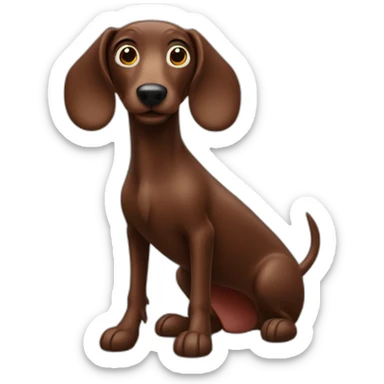 Chocolate sausage dog with long legs sticker