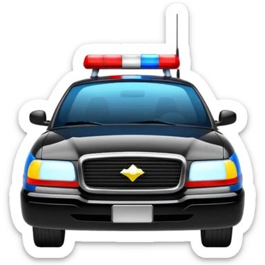 police car with lights on sticker