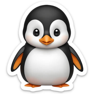 Penguin with a cute face  sticker