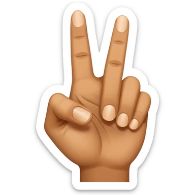 finger pointing towards sticker