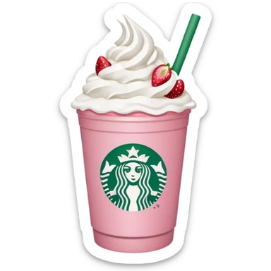 Starbucks drink that is pink with strawberries  sticker