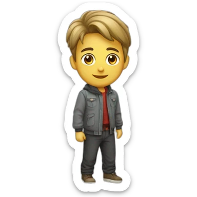 leon vestido de estudiante sacando fotocopias sticker