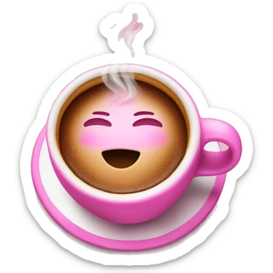 Pink coffe sticker