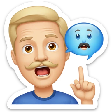 Random guy with a mustache screaming  the word FABIAAAN all in upper case in a Speech bubble  sticker