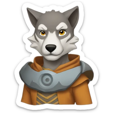 Wolf as a aang the airbender sticker