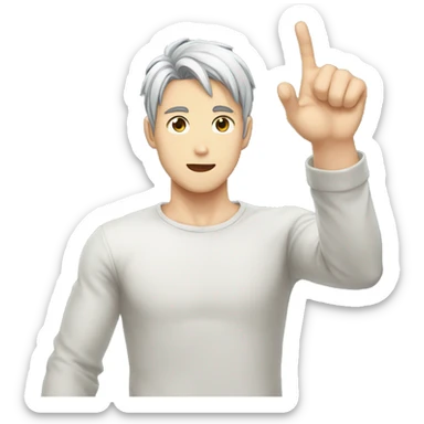 anime, man Tap one's head with a finger. sticker