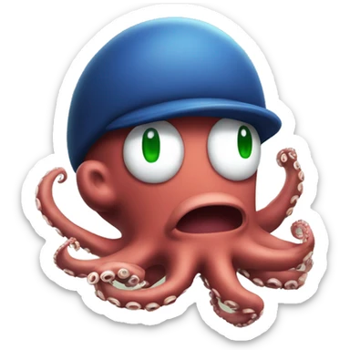 octopus fghting mario and luigi sticker
