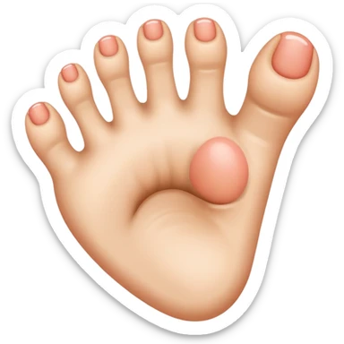 A foot with five toes with eyes, mouth and nose ￼ sticker