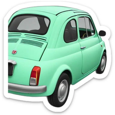 mint green fiat 500 sticker