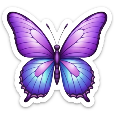Purple butterfly with sharp ends on their wings sticker
