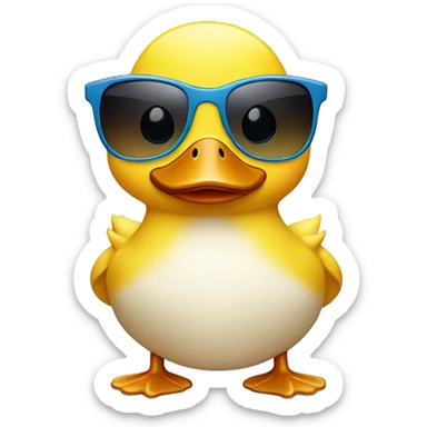 baby duck with sunglasses  sticker