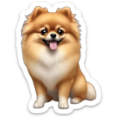 pomeranian full-height realistic sticker