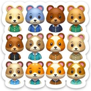animal crossing characters sticker
