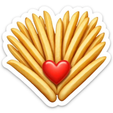 French fries in heart shape sticker