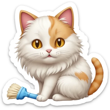 Cat cleaning sticker