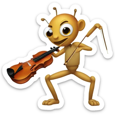 A cricket playing a violin sticker