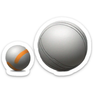 Boule de pétanque argenté avec des strillure  sticker