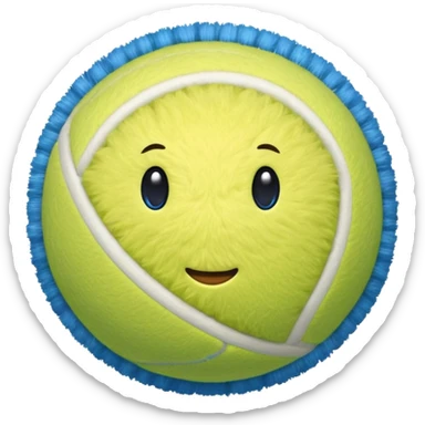 full blue tennis ball sticker