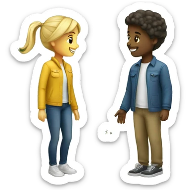Girl and boy enjoying outdoors together proposal  sticker