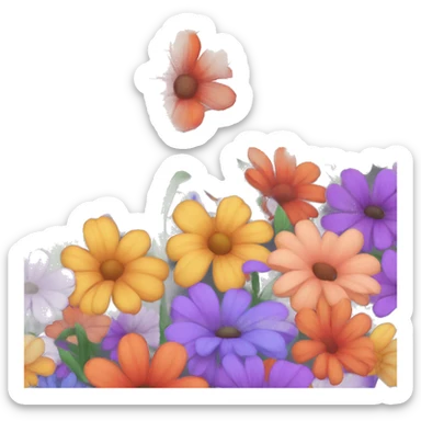 a flower of different colors sticker