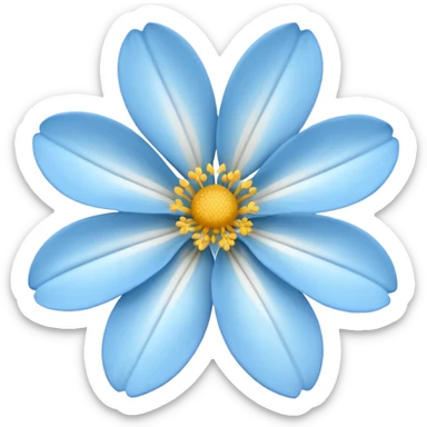 light blue flower with white middle sticker