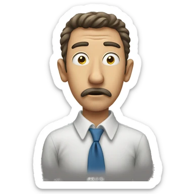 a man sniffing  sticker