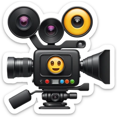 Video camera with elements 1-2 of others emoji sticker