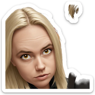 blonde boy portrait looking forward sticker