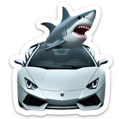 shark in a lambo sticker
