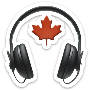 Headset with maple leaf in the middle sticker