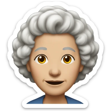 old LADY, LARGE BROWN HAIR sticker