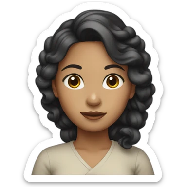 burmese girl-with Hair curled  black sticker