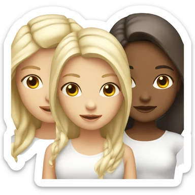 3 girls. All white. Two blondes, 1 brunette  sticker