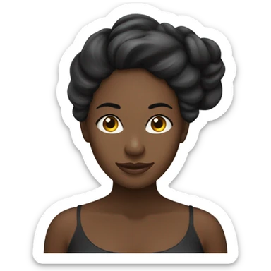 Mujer pelinegra con toalla en la cabeza para hacerse skin Care  sticker