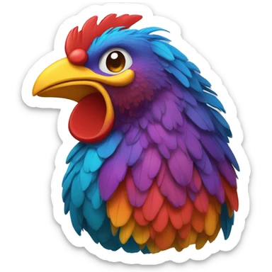 GALLO SONRIENTE CON COLORIDO sticker