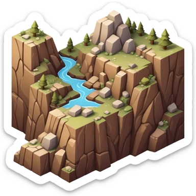 isometric rugged terrain tile sticker