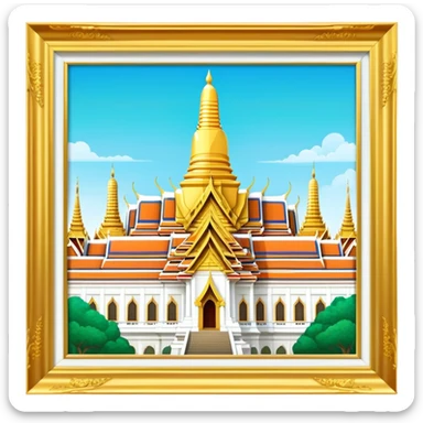 Grand Palace Bangkok Landmark Emoji – Featuring golden spires, Thai architecture, and the Emerald Buddha Temple. sticker