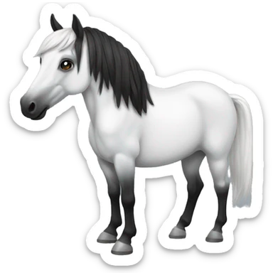 White black horse  sticker