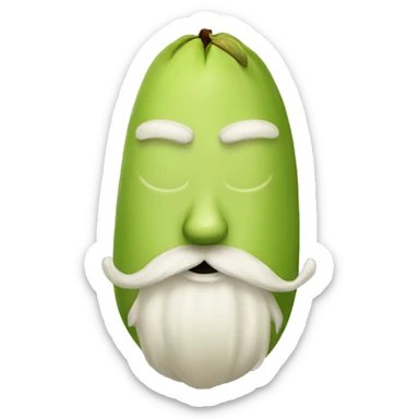 a pistachio with a bearded chin and mustache sticker