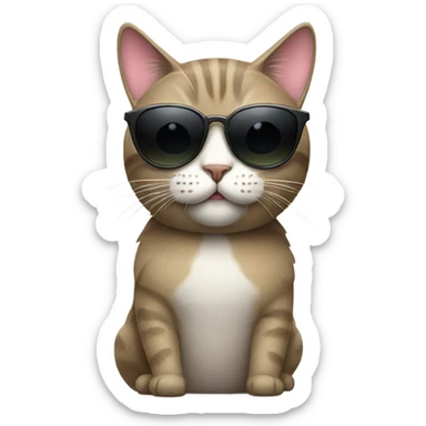 Cat with sunglasses sticker