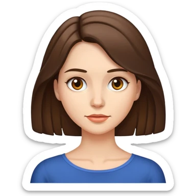 Brunette shoulder length hair  sticker