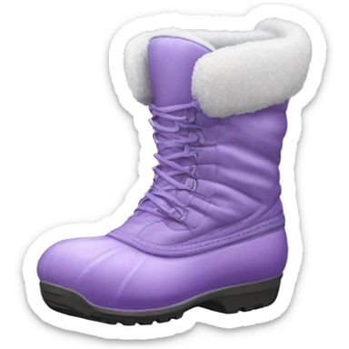 Realistic silk lilac snow boot isolated  sticker