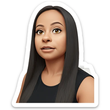 realistic portrait of girl indoors sticker