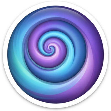 Create a MAGICAL orb or sphere with swirling colors that convey a magical and special feeling. Use soft, muted purples and blues, avoiding bright or neon tones, to create a calm and harmonious look. Keep it visually ap
 sticker