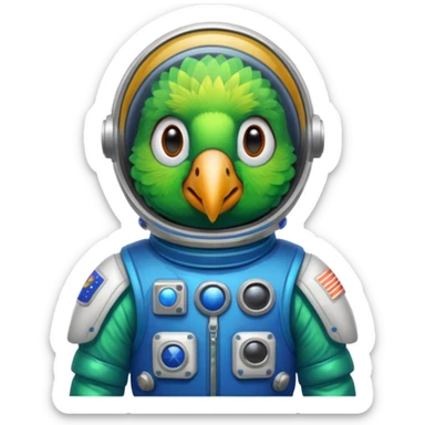 parrot with astronaut suit sticker