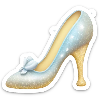 Cinderella glittery glass slipper with stars around it  sticker