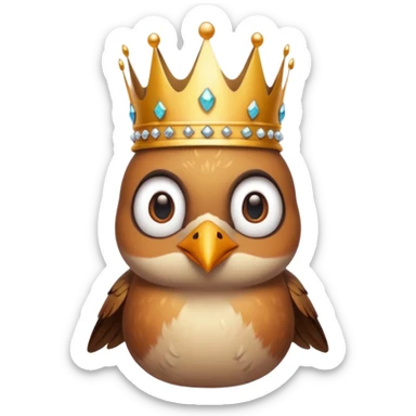 bird with crown and piercings single vibrant colour  sticker