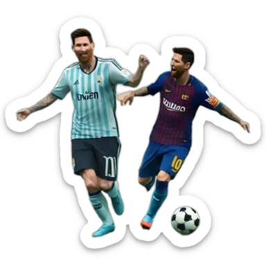 Messi dancing with ronaldo sticker