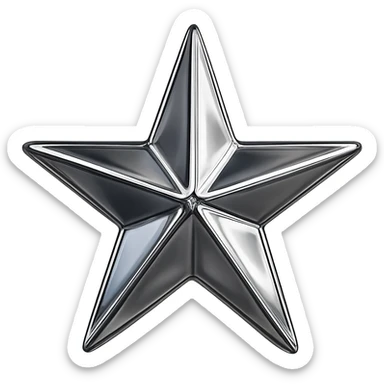 star with a chrome finish sticker